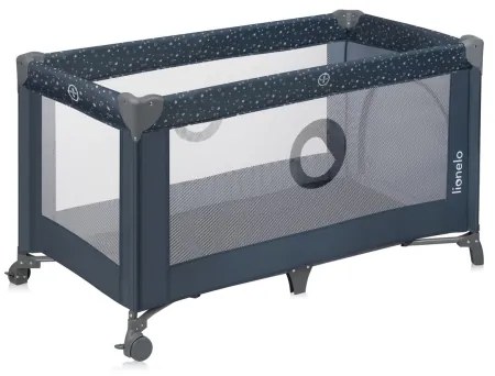 Lionelo - Cestovná postieľka STEFI modro-šedá