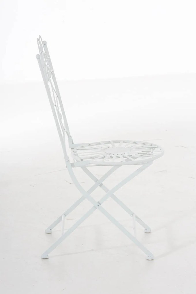 Kovová stolička skladacia Indra - Biela