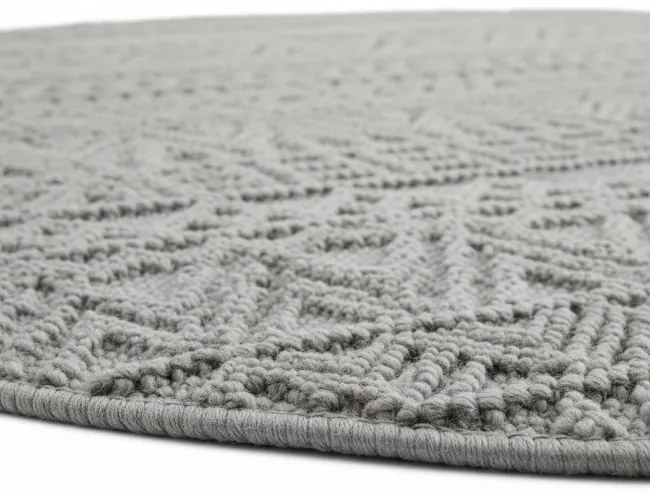 Koberec HELIX 3D Boho sivý kruh
