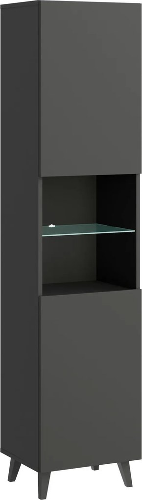XXXLutz VITRÍNA, čierna, 40/170/31,5 cm P & B - Sklenené vitríny - 002778011002