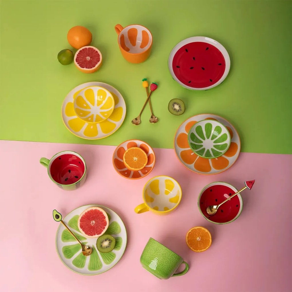 Altom Sada keramických jumbo hrnků Tropicanapomeranč 470 ml, 2 ks