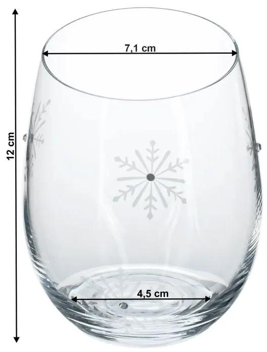 Kondela SNOWFLAKE STRIK, poháre, set 4 ks, s kryštálmi, 530 ml