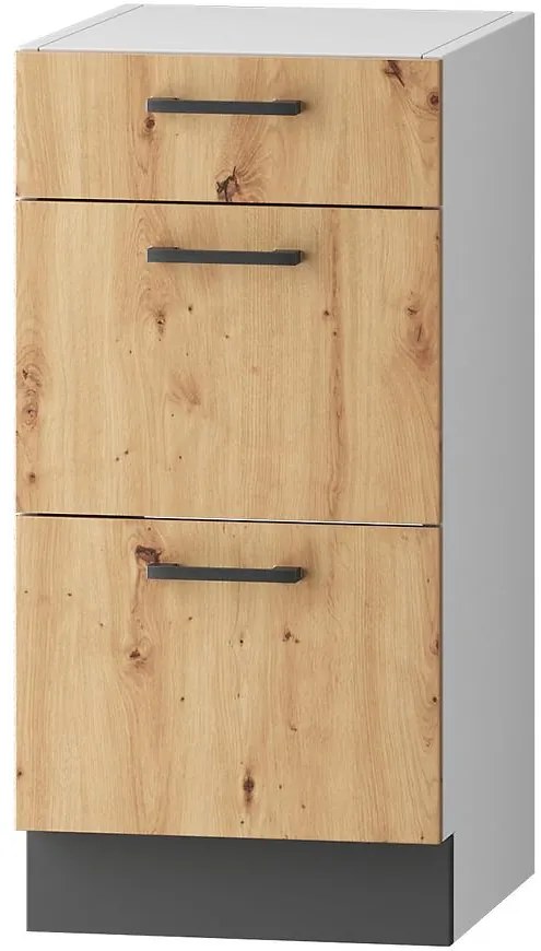 Kuchynská skrinka Clara D40 S/3 šedý grafit/Artisan