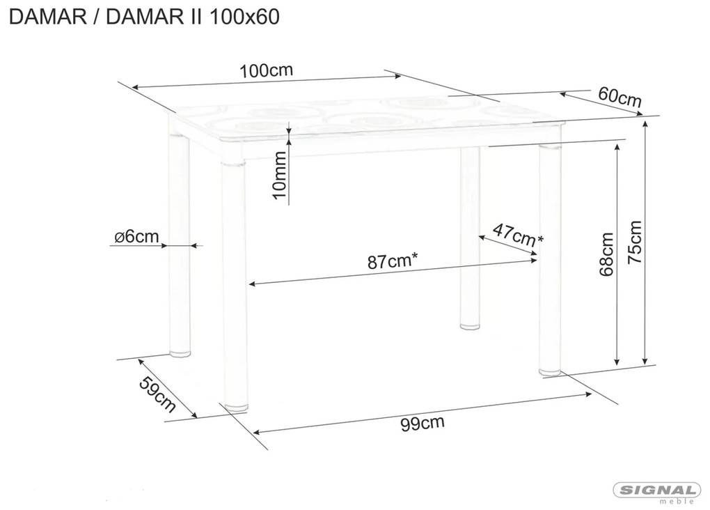 Jídelní stůl Damar 100 cm ořech/černý