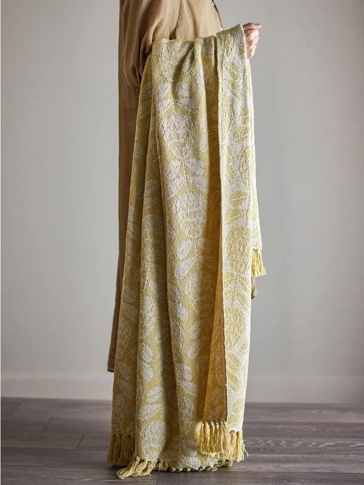 Žltá deka s prímesou bavlny 130x155 cm Pratello – Bloomingville