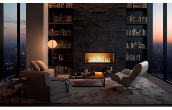 InFire - Vstavaný BIO krb 49,4x104,4 cm 6kW čierna