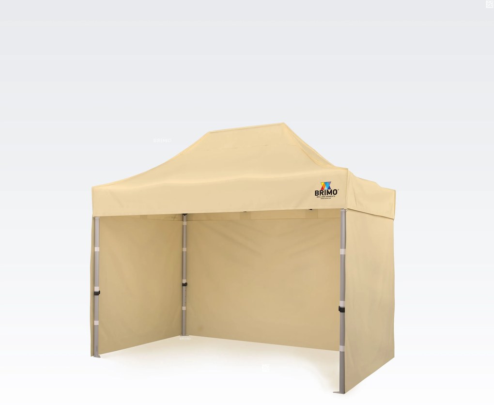 BRIMO Nožnicový párty stan EXCLUSIVE ALU 2x3 m s 3 stenami béžový