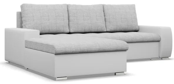 Rohová rozkladacia sedačka AURORA ľavá sivá / biela