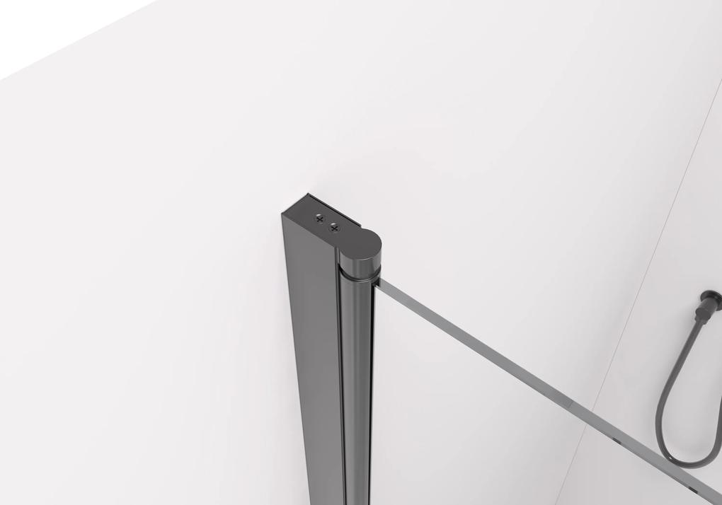 Cerano Volpe, skladacie sprchové dvere 80x190 cm, 6mm číre sklo, čierny profil, CER-CER-423328