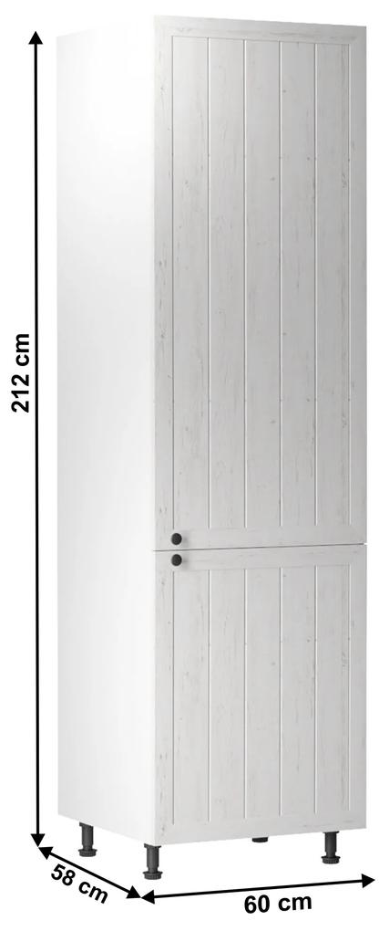 Kondela Skrinka na vstavanú chladničku D60ZL, pravá, biela/sosna Andersen, PROVANCE