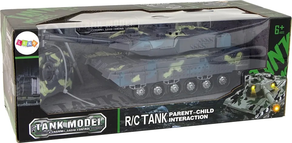 LEAN Toys Vojenský tank diaľkovo ovládaný Moro Shooting Noise
