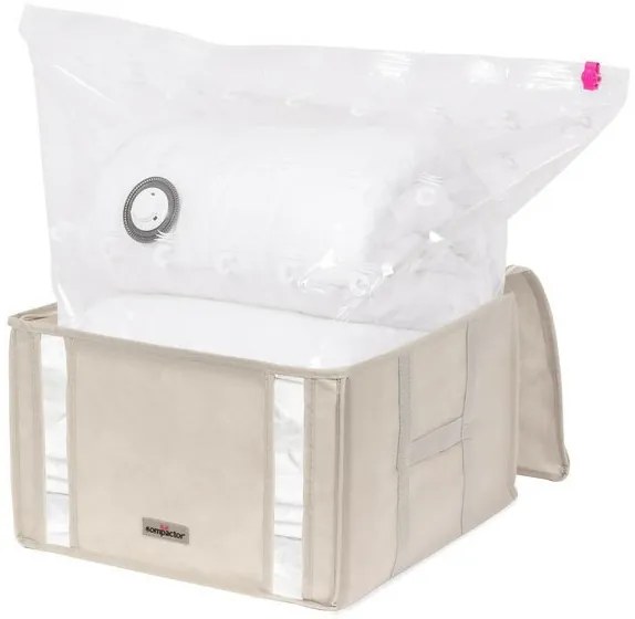Úložný box s puzdrom Compactor Life, 125 l, béžová