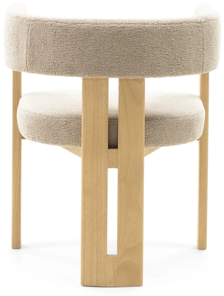 Jídelní židle HAILEY z masivu krémová/přírodní