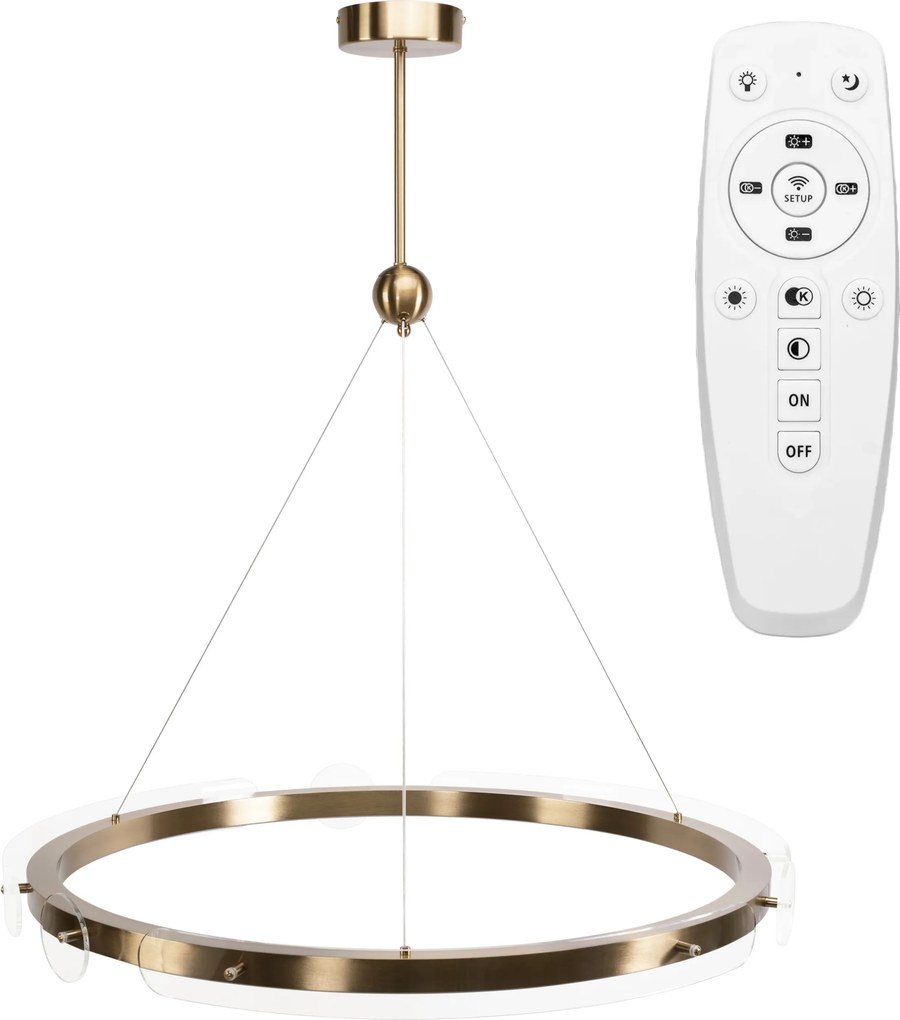 Toolight Loop, LED stropné svietidlo 79cm, 26W, diaľkové ovládanie, APP1549-CP, zlatá matná, OSW-06970