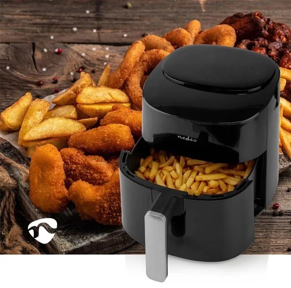 Nedis KAAF160BK - Teplovzdušná fritéza 4,2 l 1300W/230V/240 min
