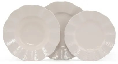 18-dielna jedálenská súprava, biela/porcelán