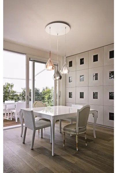 Fabas Luce 3481-47-297 - Luster na lanku LILA 3xE27/40W/230V zlatá/šedá/číra