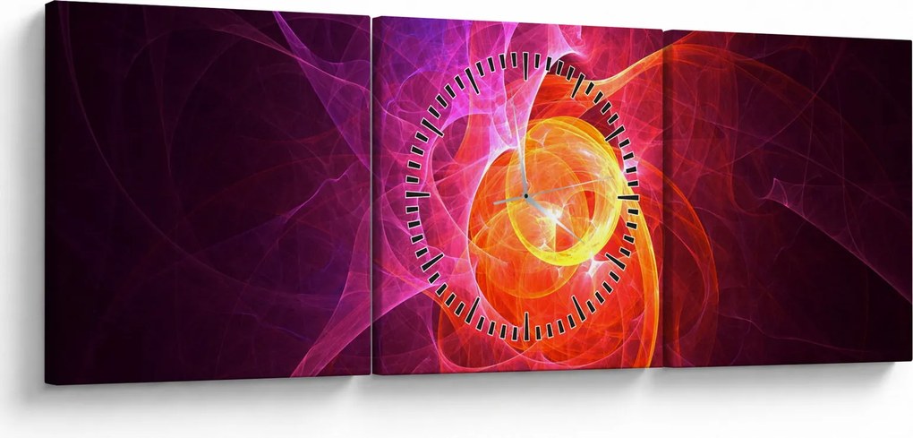 Moderný abstraktný obraz (s hodinami) (90x30 cm)