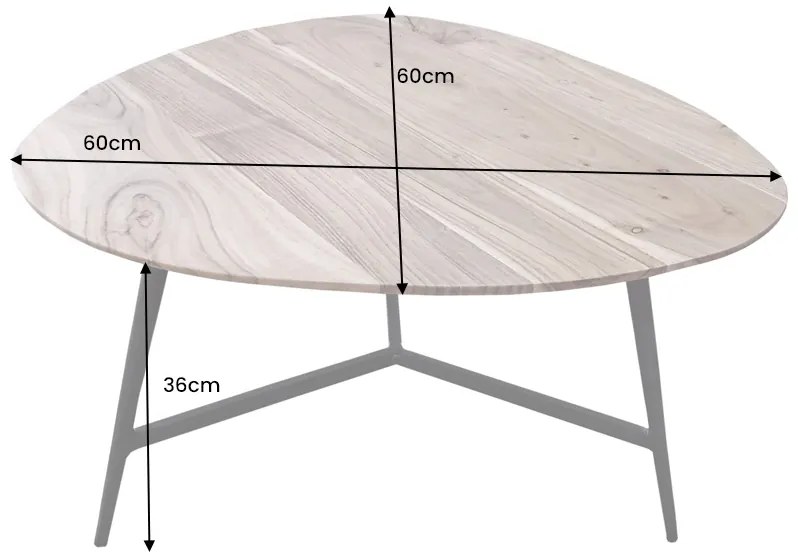 Dizajnový konferenčný stolík Machiko 60 cm akácia