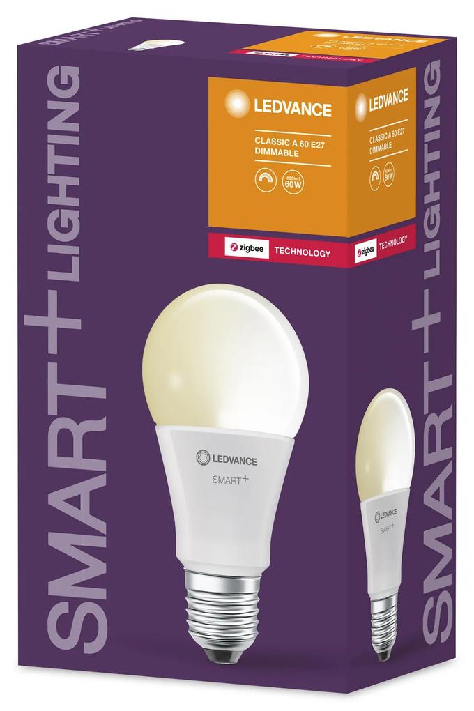 LEDVANCE Inteligentná LED žiarovka SMART+ ZB, E27, A60, 9W, 806lm, 2700K, teplá biela