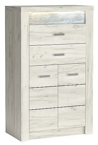 Komoda Indianapolis 76 cm dub craft bílý