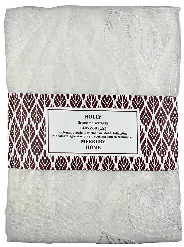 Záclona na stuhách Holly polyester biela 140x260 Merkury Home II/22