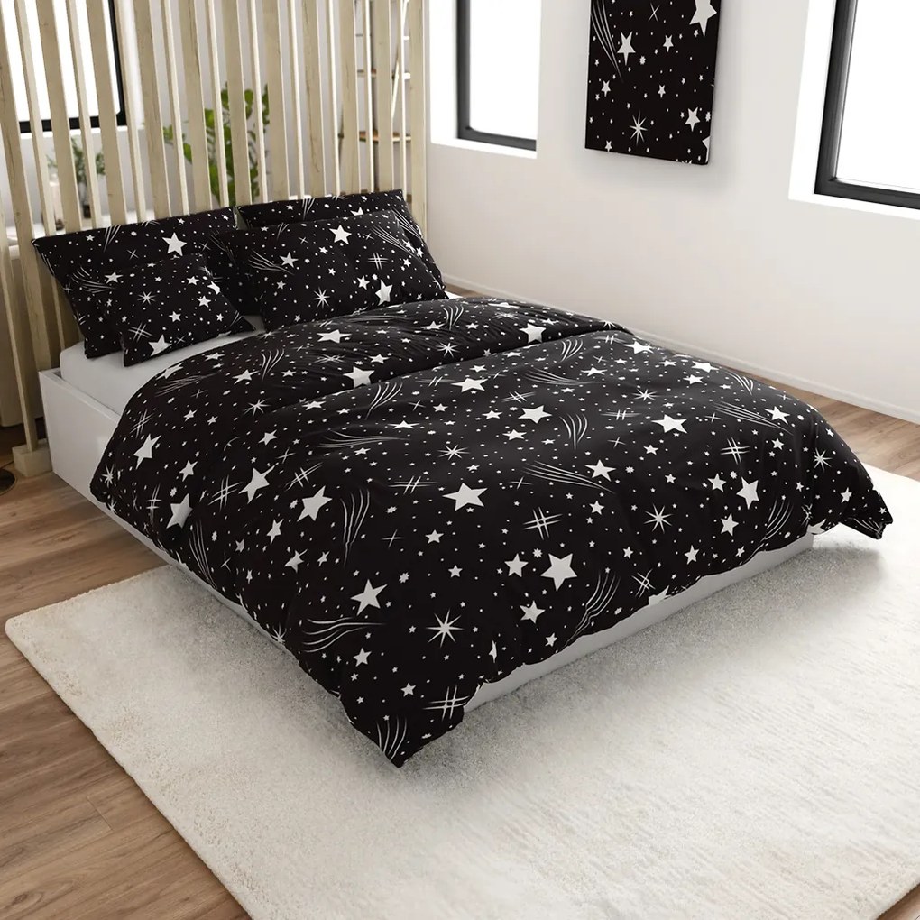 Obliečky z mikrovlákna NIGHT SKY čierne Rozmer obliečky: 70 x 90 cm | 140 x 200 cm