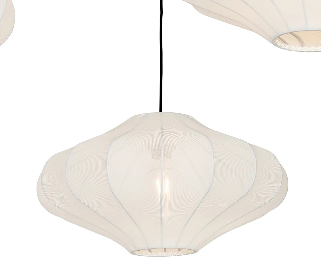 Inteligentné závesné svietidlo biele 50 cm 3-svetlá vrátane Wifi G95 - Plu