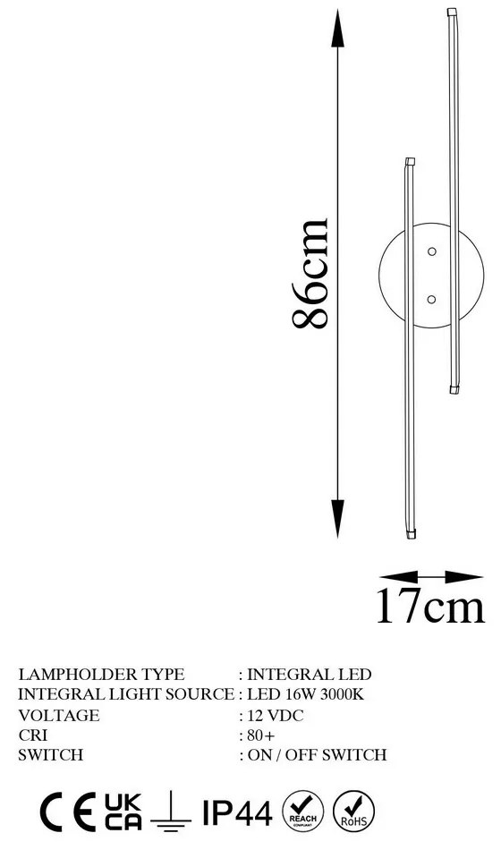 Nástenné svietidlo Umut - 13298, zlatá