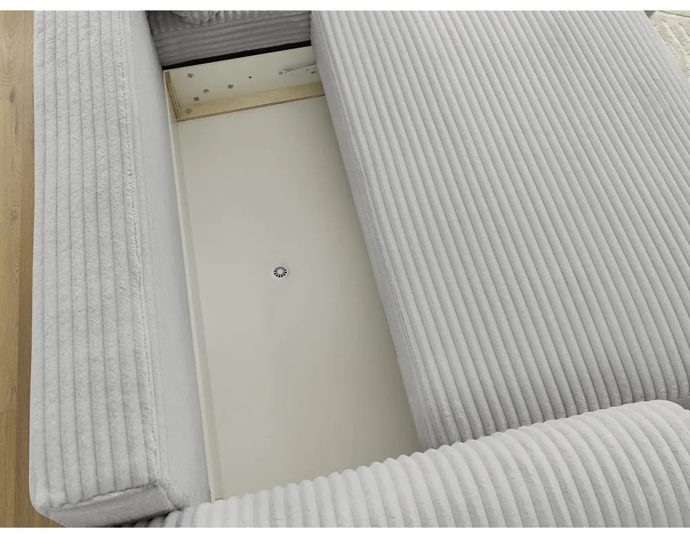 Svetlosivá menčestrová rozkladacia rohová pohovka (pravý roh) Lucien – Bobochic Paris