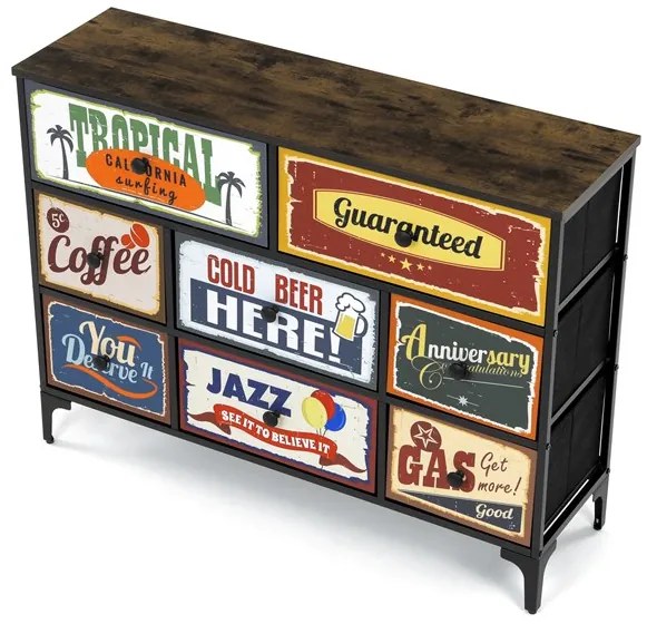Autronic BONTEC Komoda 103x30x78cm, mdf, viacfarebná, AUK-W2104 BK Farba: Viacfarebná
