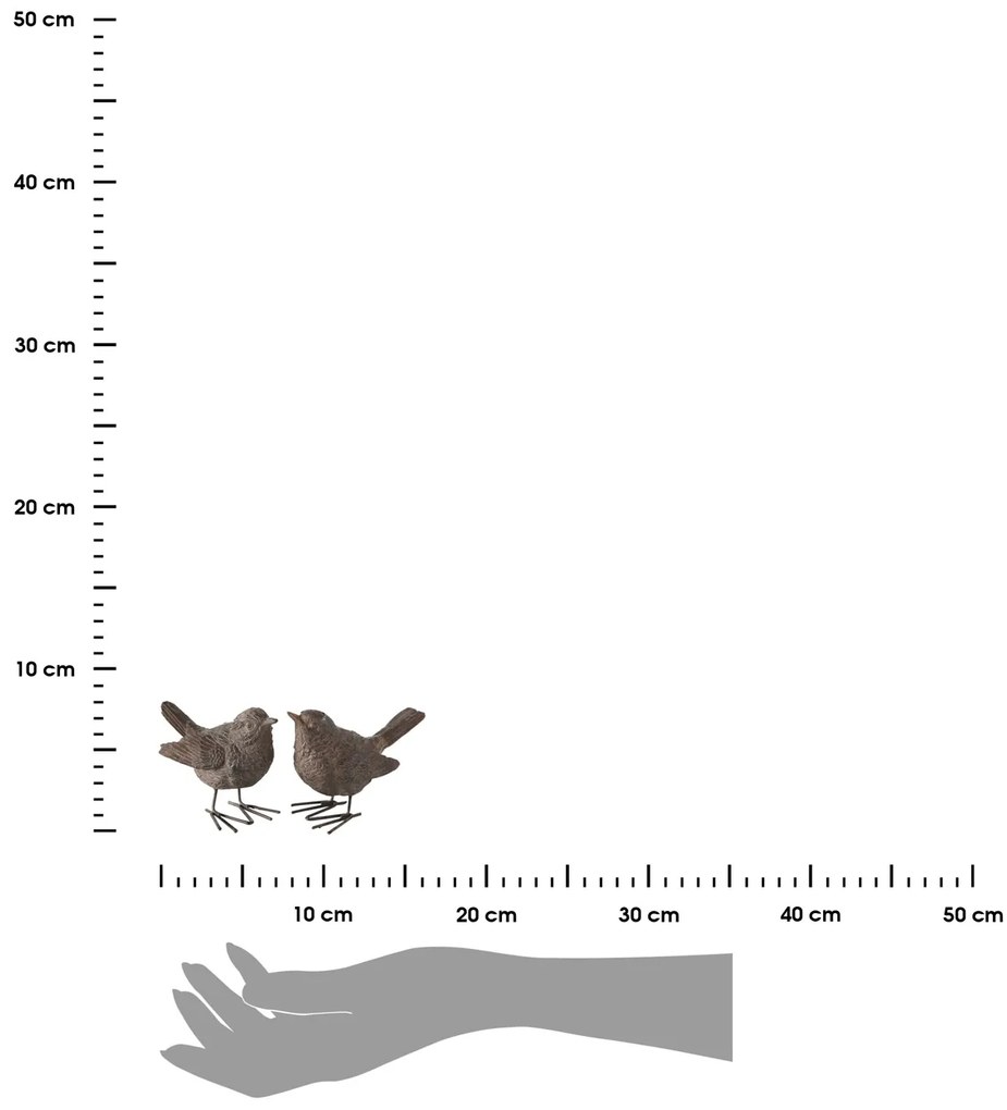 Záhradná figúrka z polyresinu Couple, sada 2ks, 7,5 cm, hnedá