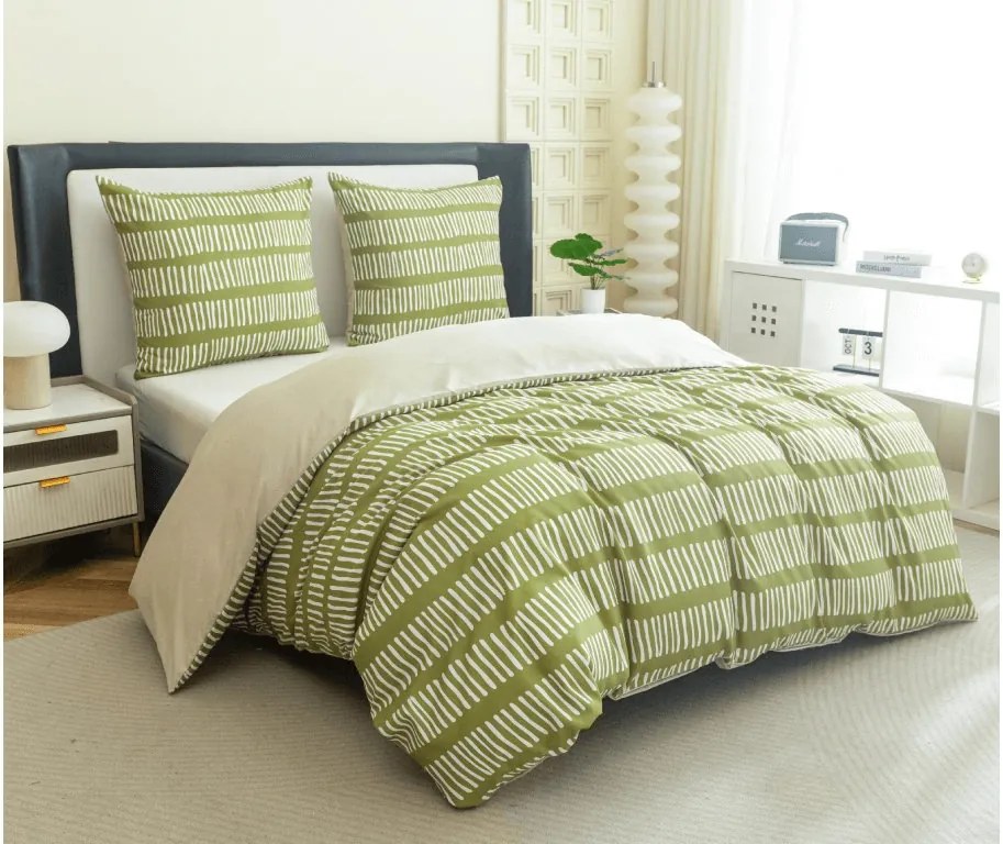 Flanelové obliečky z mikrovlákna GREENSORY zelené Rozmer obliečky: 2 ks 70 x 90 cm | 200 x 220 cm