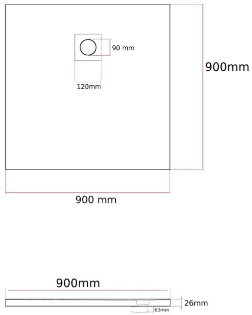 Erga Oldaf, SMC štvorcová sprchová vanička 90 x 90 cm, čierna matná, ERG-GMA-OL-9090BK