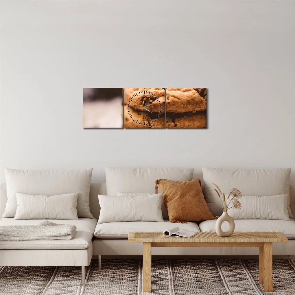 Obraz - Sušienky (s hodinami) (90x30 cm)