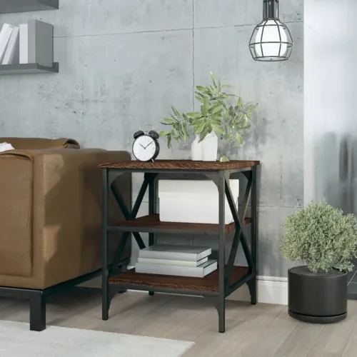 vidaXL Príručný stolík hnedý dub 40x42x50 cm spracované drevo-