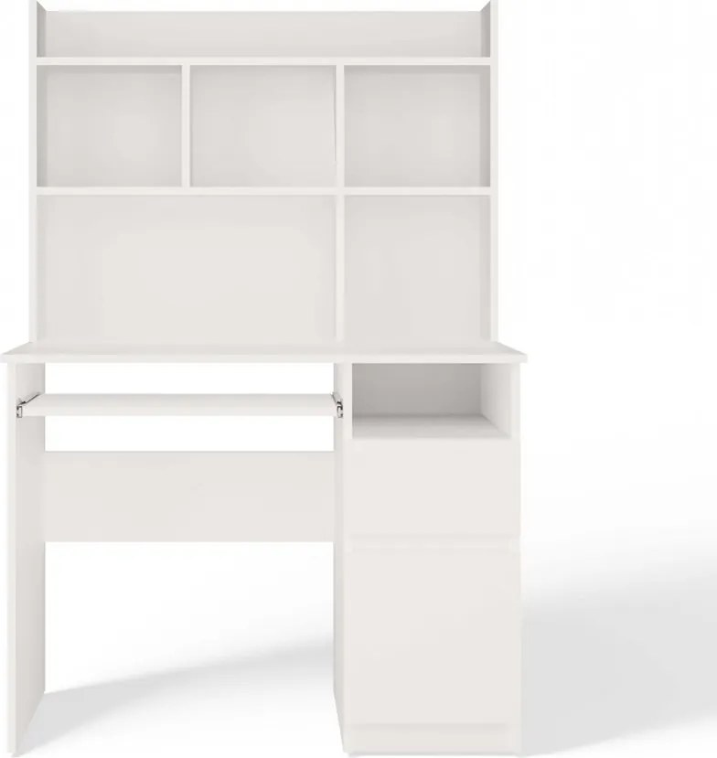 Psací stůl s nástavbou PORTO pravý matně bílý