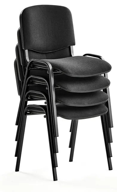 Konferenčná stolička NELSON, 4 ks, čierna, čierna