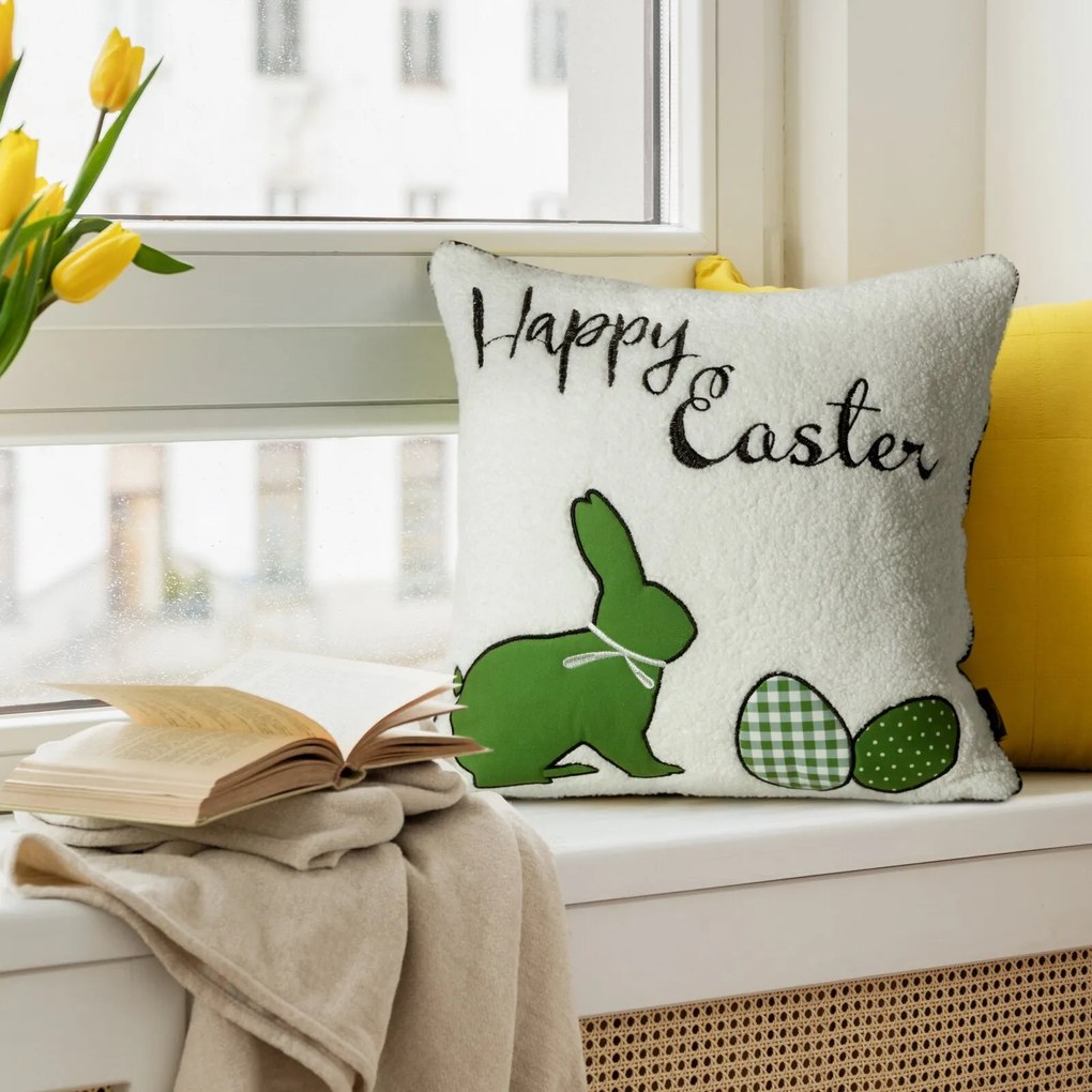 VEĽKONOČNÁ DEKORAČNÁ OBLIEČKA NA VANKÚŠ EASTER5 45X45 CM VZOROVANÁ