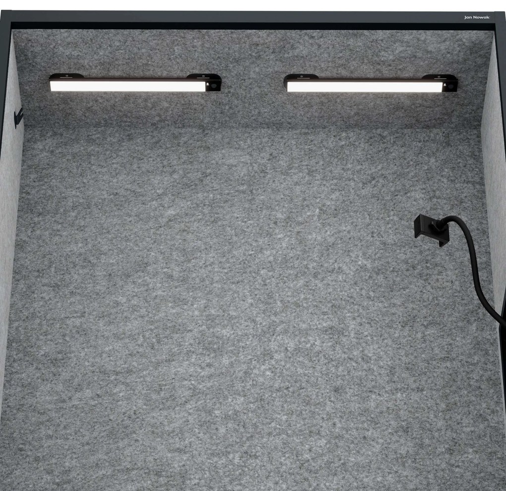 Akustická kabína SALLY MentalBox 1150 mm – antracitový korpus, sivé sedadlo