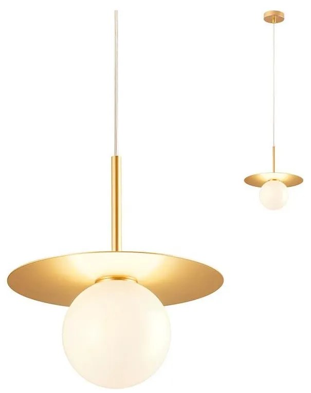 Redo 01-2727 - Luster na lanku PLATO 1xG9/10W/230V pr. 20 cm zlatá