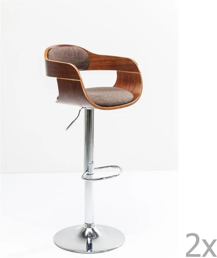 Sada 2 hnedých barových stoličiek Kare Design Monaco Schoko