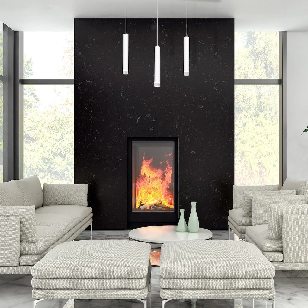 Závesné svietidlo Alba, 3x biele kovové tienidlo, w