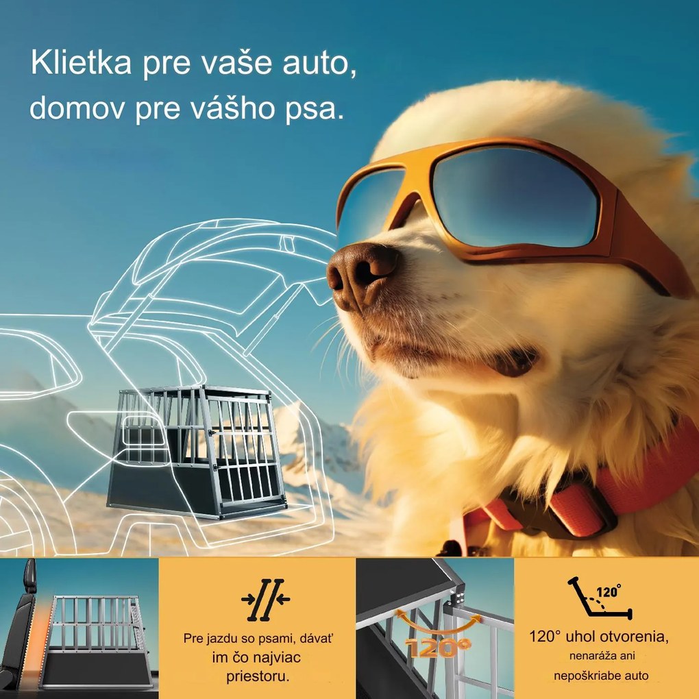 InternetovaZahrada Prepravka pre psa L - 90x66x72 cm