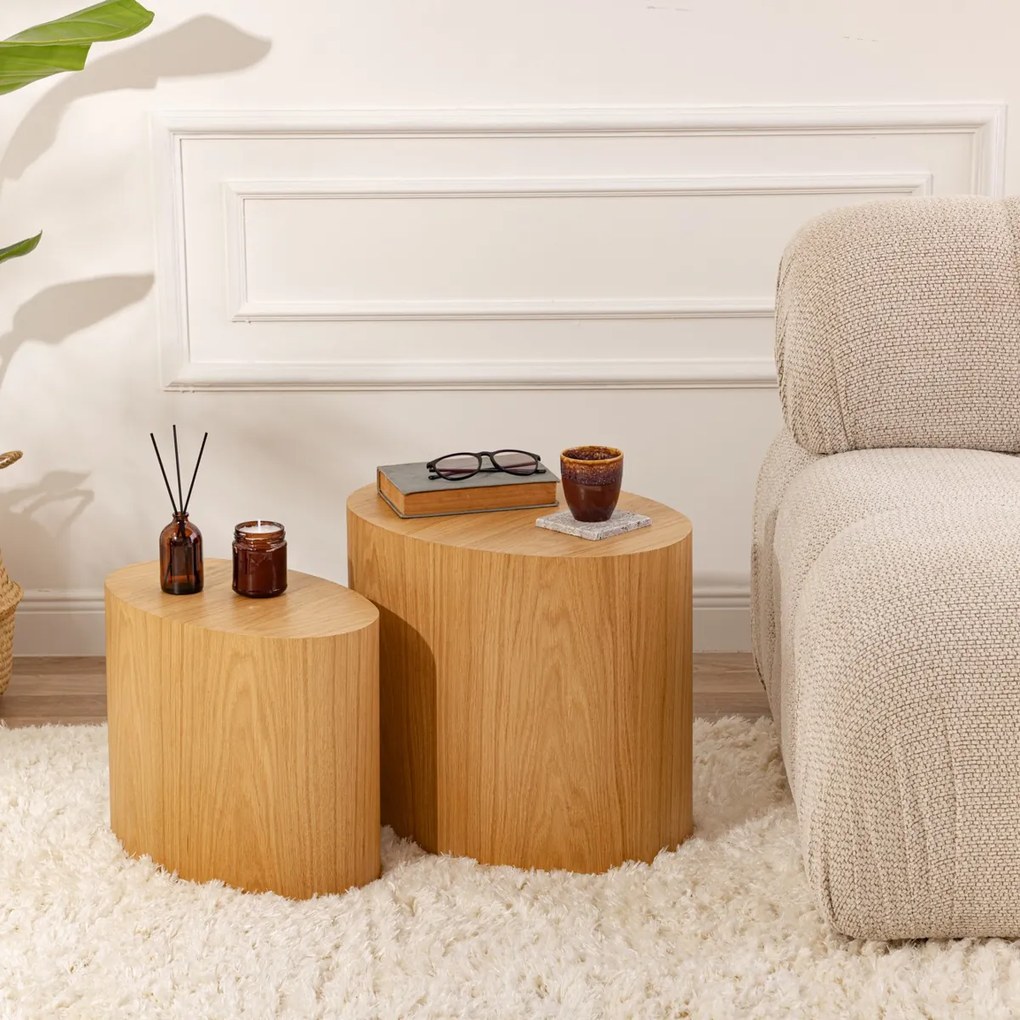 Odkladací stolík Elipse Set Oak, 2 ks