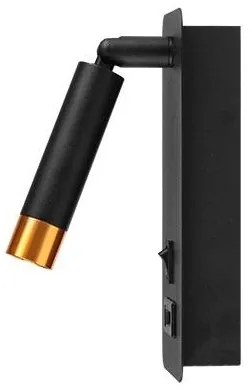 Nástenné bodové svietidlo s USB nabíjačkou 1xG9/35W/230V čierna/zlatá