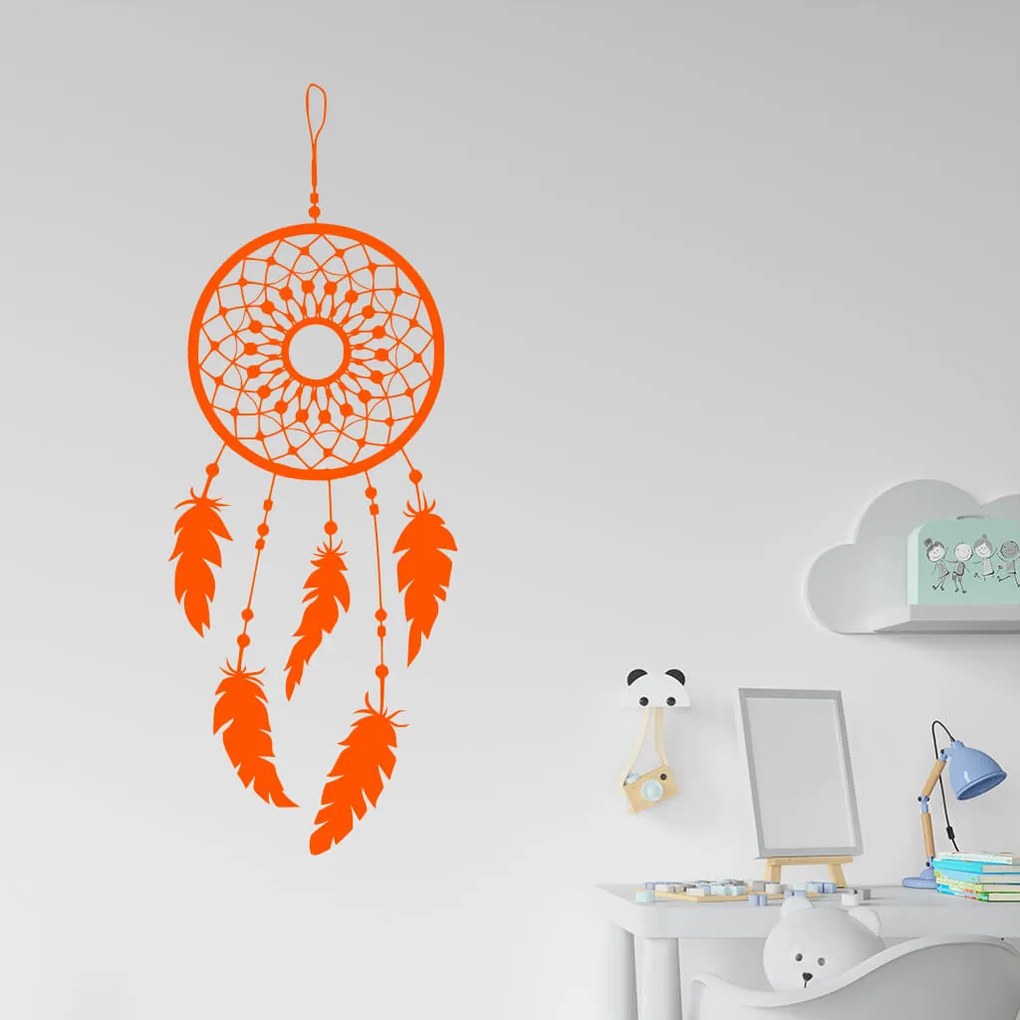 Veselá Stena Samolepka Lapač snov ornament Farba: růžová, Veľkosť: 80 x 31 cm