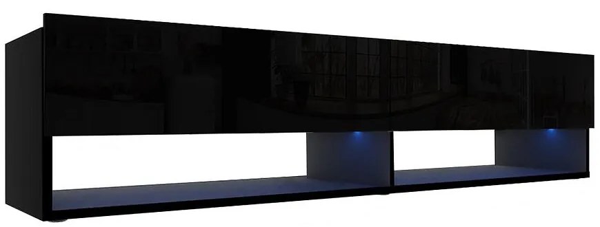 TV stolík Izumi 175 BL čierna mat/lesk