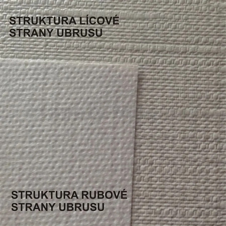 Ubrus PVC bílý s květy metráž, šířka 140 cm, IMPOL TRADE