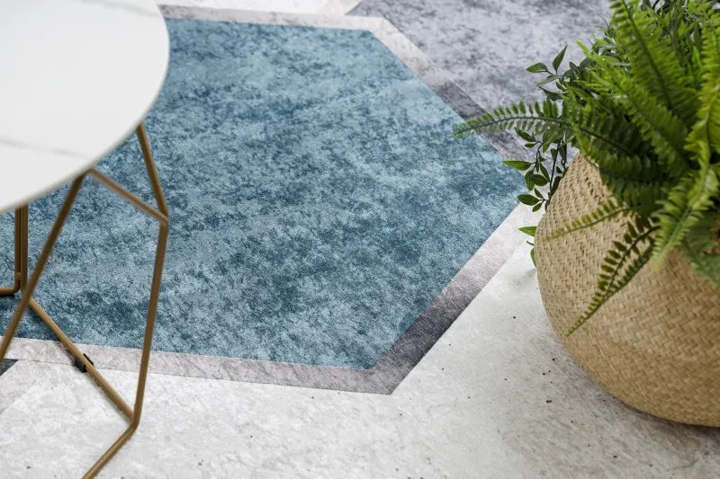 Dywany Łuszczów, Kusový koberec ANDRE Diamonds 1863, 160x220, modrá, chodba / predsieň